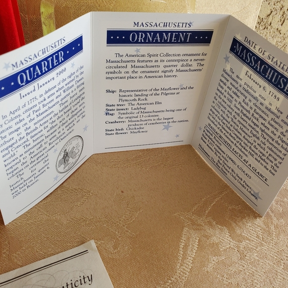 American Spirit Collection, 50 State Quarter Ornament - Massachusetts 2000 - Picture 6 of 9